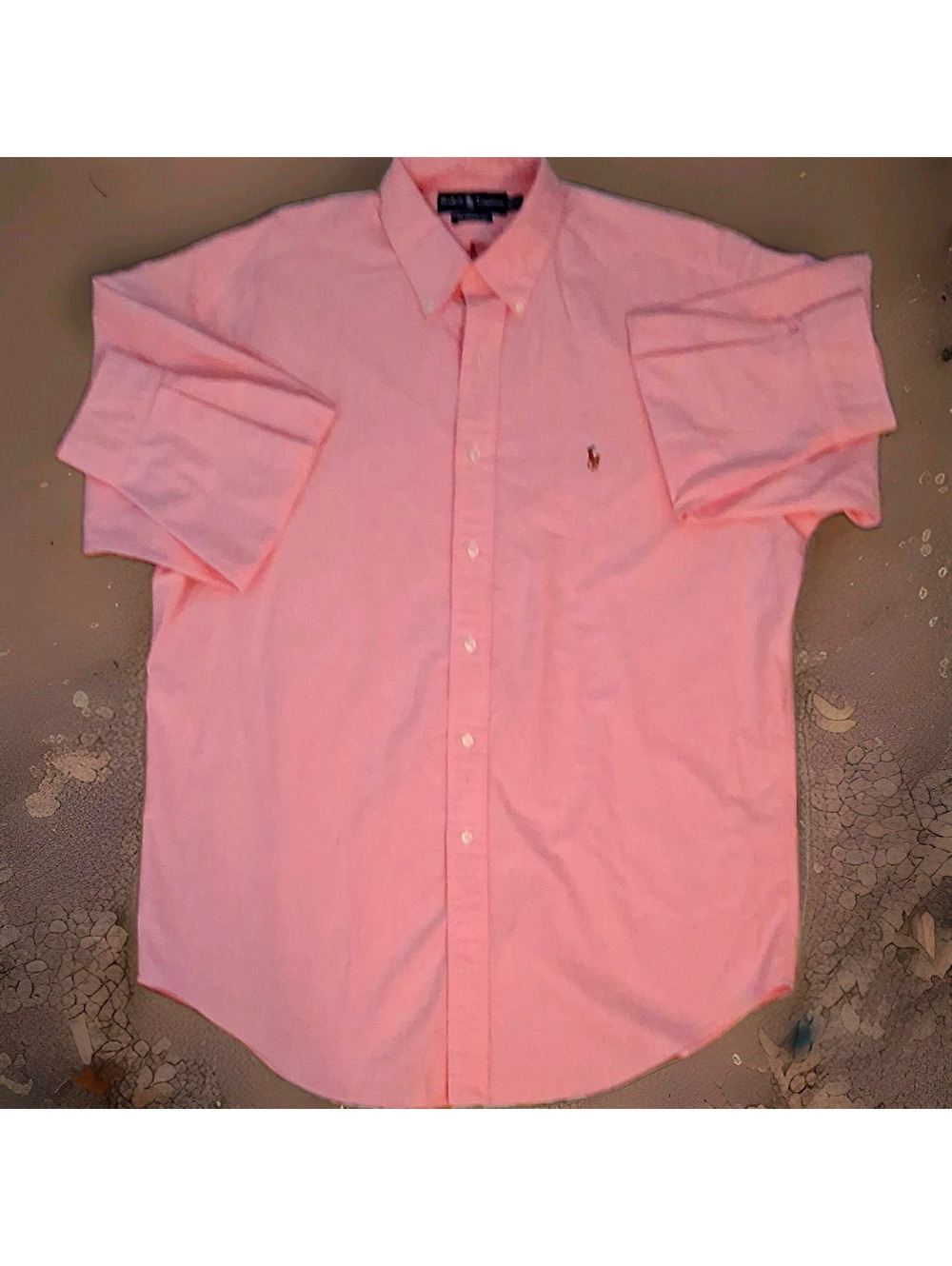 Ralph Lauren Classic Fit Pink Long Sleeve Button-Down Shirt Men's M Cotton